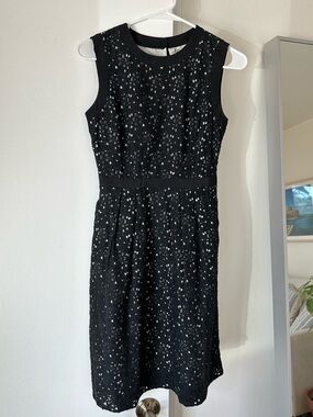 Milly New York Black Floral Lace Fit & Flare Dress Size 0 Sleeveless Dress